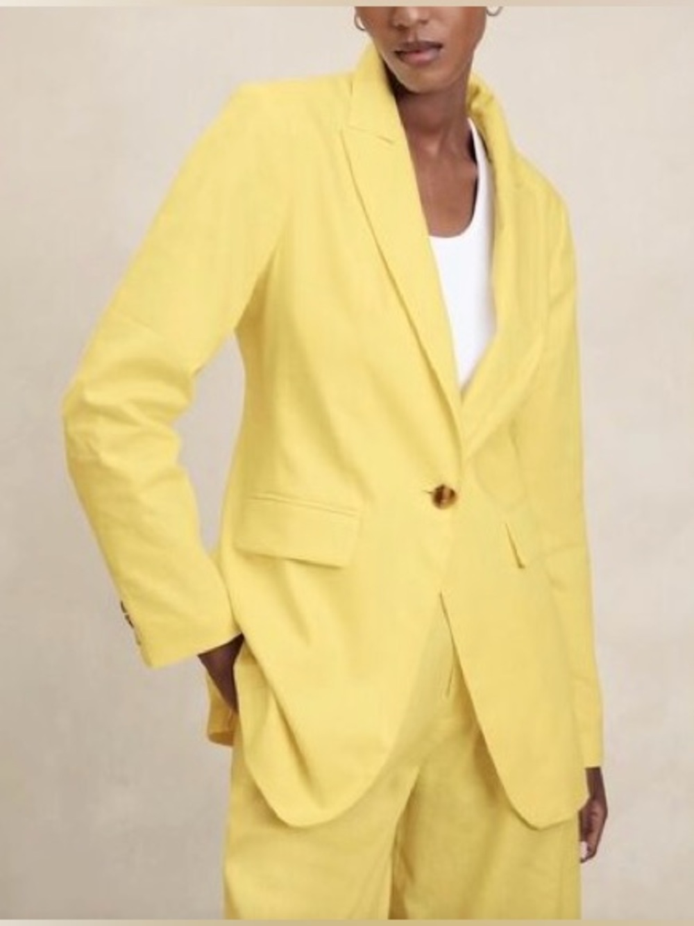 Banana Republic Yellow Single-Button Blazer sets